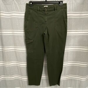 J. JILL / Olive Green Cargo High Rise Ankle Pants Size 12